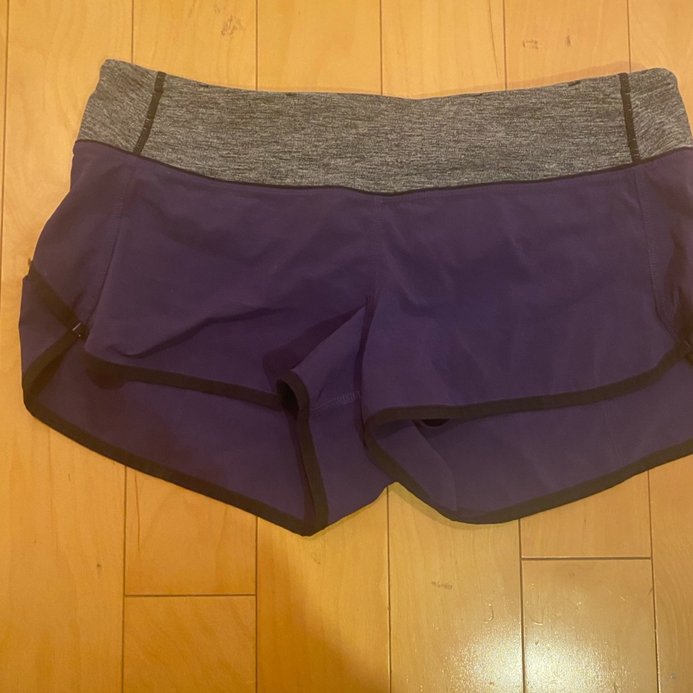 Lululemon purple and grey speed shorts
